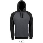 Sols Seattle Unisex-Sweatshirt in Anthrazit-Melange/Schwarz