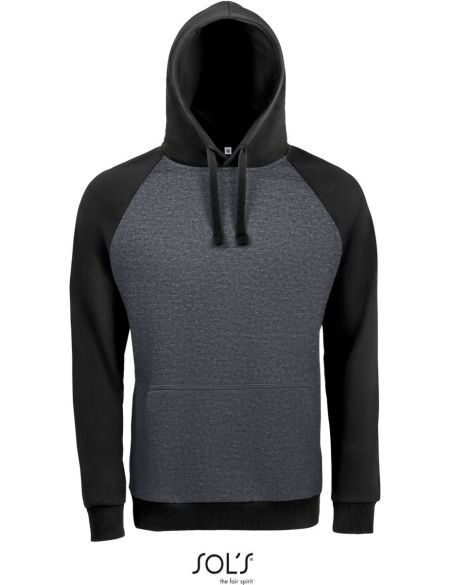 Sols Seattle Unisex-Sweatshirt in Anthrazit-Melange/Schwarz