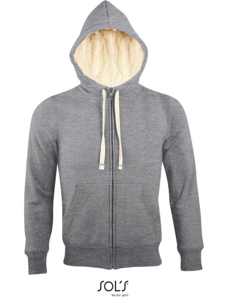 Sols Sherpa grau meliert Unisex Kapuzenpullover