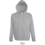 Unisex-Sweatshirt mit gefütterter Kapuze Sols Seven Men grau meliert