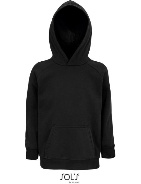 Schwarzes Bio-Sweatshirt mit Kapuze von Sols Stellar für Kinder