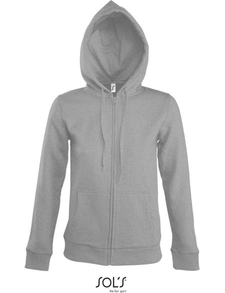 Damen-Sweatshirt mit gefütterter Kapuze Sols Seven Women grau meliert