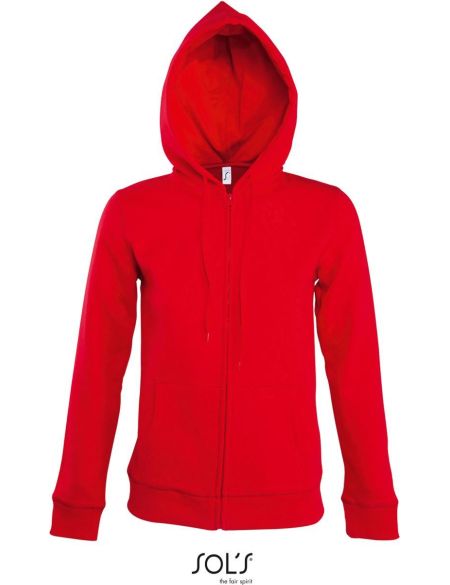 Damen-Sweatshirt mit gefütterter Kapuze Sols Seven Women rot