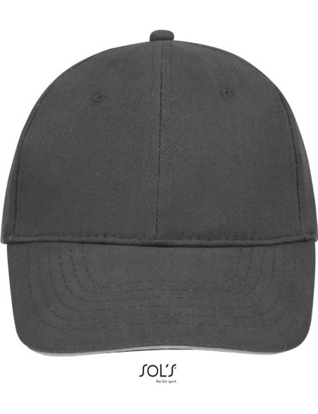 Baseballkappe Sols Buffalo dunkelgrau/hellgrau