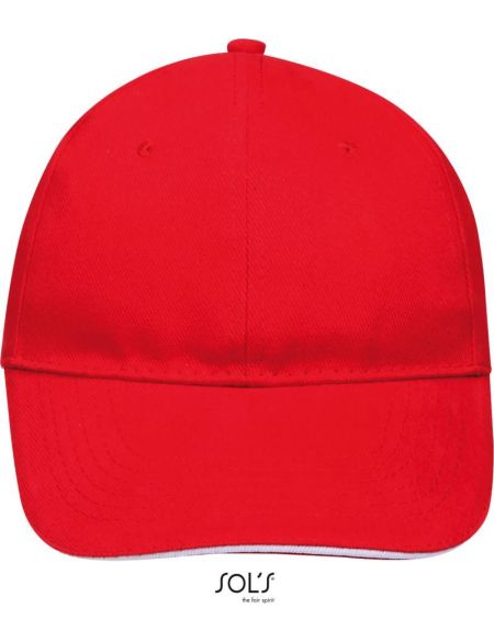 Baseballkappe Sols Buffalo rot/weiß