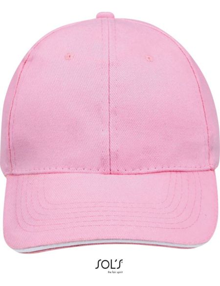 Baseballkappe Sols Buffalo rosa/weiß