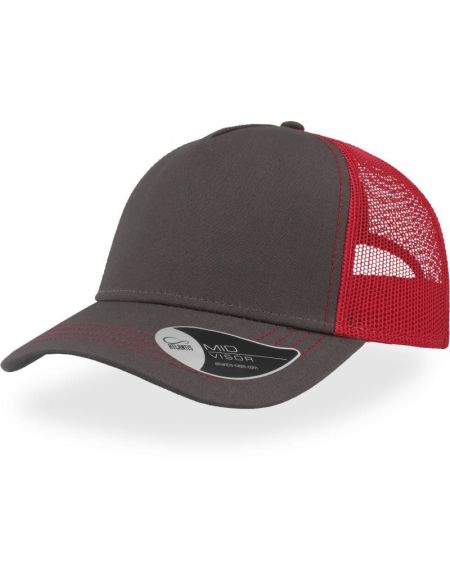Mesh-Cap Atlantis Rapper Canvas dunkelgrau/rot