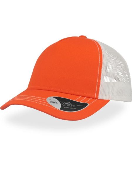 Netzkappe Atlantis Rapper Canvas orange/weiß