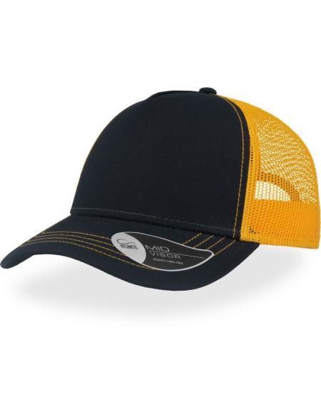 Mesh-Cap Atlantis Rapper Canvas marine/gelb