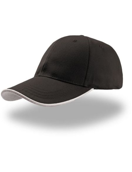 Baseballkappe Atlantis Zoom Piping Sandwich schwarz/weiß