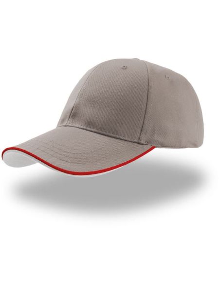 Baseballkappe Atlantis Zoom Piping Sandwich grau/rot