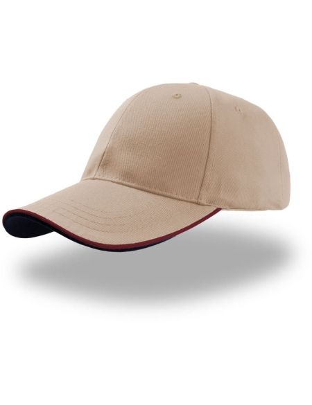 Atlantis Zoom Piping Sandwich Baseballkappe Khaki/Burgund