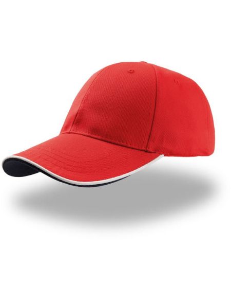 Baseballkappe Atlantis Zoom Piping Sandwich rot/weiß