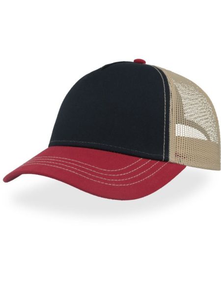 Atlantis Rapper Canvas-S Trucker Cap Marine/Burgund/Khaki