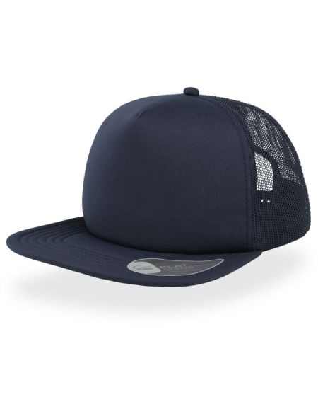 Atlantis Snap 90s Navy/Navy Flat Brim Mesh Cap