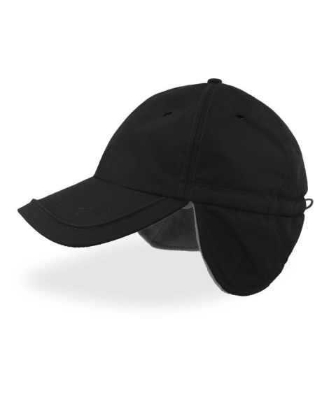 Kappe mit Gehörschutz Atlantis Techno Flap-S schwarz