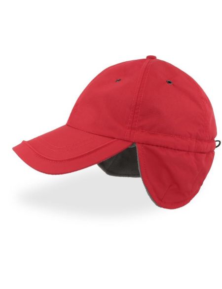 Kappe mit Gehörschutz Atlantis Techno Flap-S rot