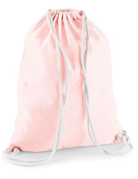 Baumwollrucksack Westford Mill W110 Pastellrosa/Weiß