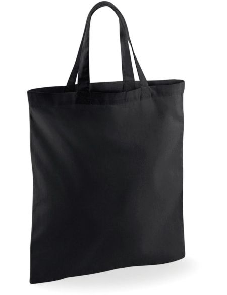 Baumwolltasche mit kurzem Griff Westford Mill W101S schwarz