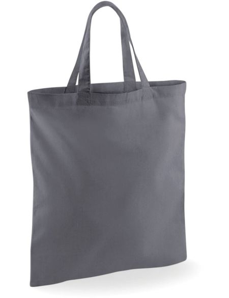 Baumwolltasche mit kurzem Griff Westford Mill W101S Graphitgrau