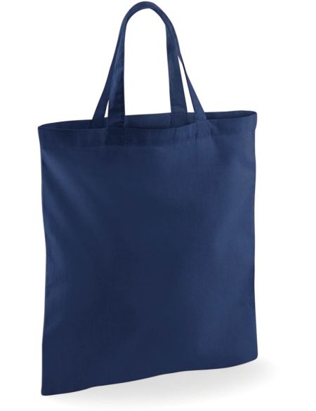 Baumwolltasche mit kurzem Griff Westford Mill W101S französisches Marineblau