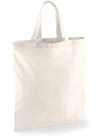 Baumwolltasche mit kurzem Griff Westford Mill W101S weiß
