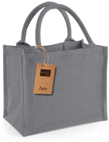 Einkaufstasche Jute Mini Westford Mill W412 Graphitgrau/Graphitgrau