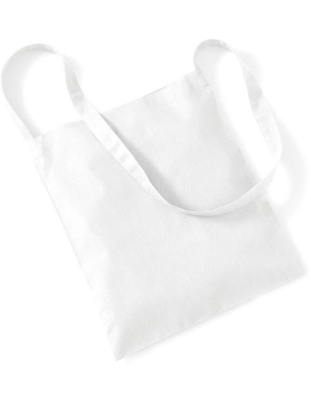 Baumwolltasche mit langem Griff Westford Mill W107 weiß