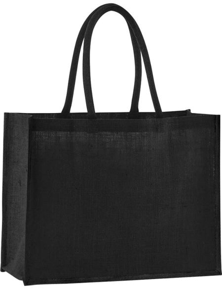 Jute-Einkaufstasche klassisch Westford Mill W470 schwarz/schwarz