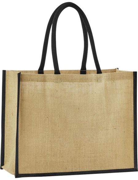 Jute-Einkaufstasche klassisch Westford Mill W470 natur/schwarz