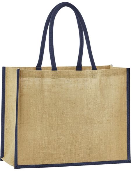 Jute-Einkaufstasche klassisch Westford Mill W470 schwarz/schwarz