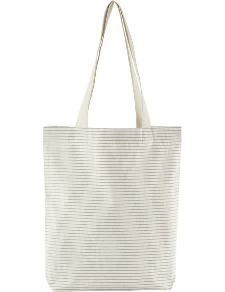 Einkaufstasche aus Bio-Baumwolle Westford Mill W251 grau gestreift