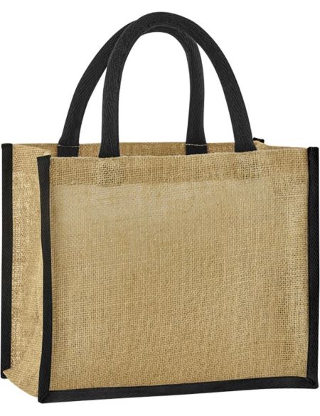 Einkaufstasche Jute Midi Westford Mill W473 natur/schwarz