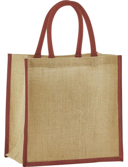 Einkaufstasche Jute Mini Westford Mill W477 Natur/Orange Rost