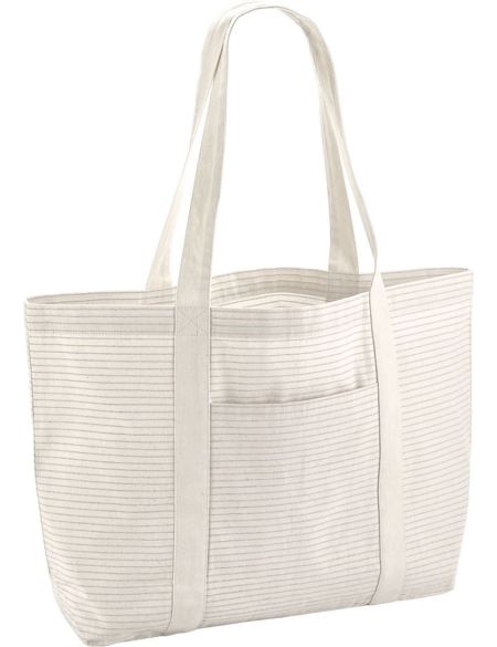 Einkaufstasche aus Bio-Baumwolle Westford Mill W255 grau gestreift