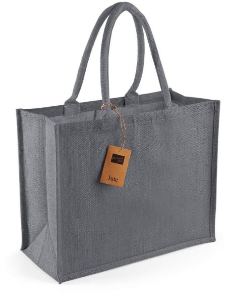 Jute-Einkaufstasche klassisch Westford Mill W407 Graphitgrau/Graphitgrau