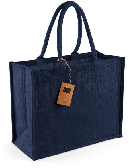 Jute-Einkaufstasche klassisch Westford Mill W407 Marine/Marine