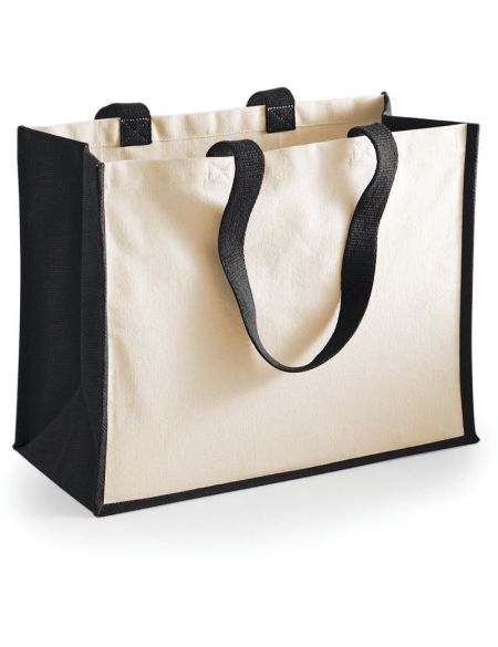 Jute-Einkaufstasche klassisch Westford Mill W422 schwarz