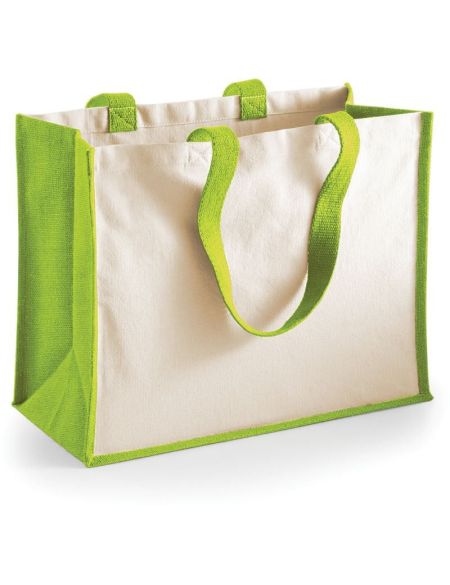 Jute-Einkaufstasche klassisch Westford Mill W422 apfelgrün