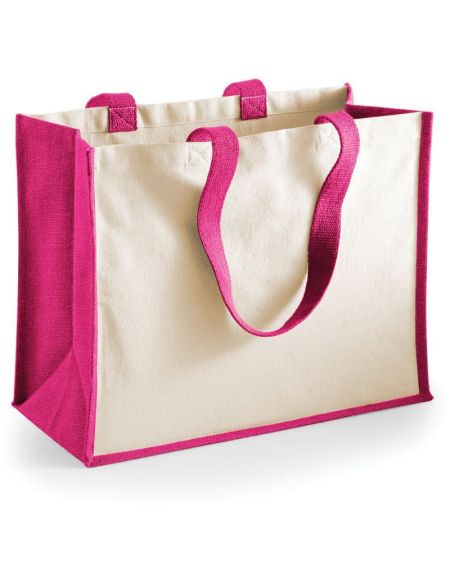 Jute-Einkaufstasche klassisch Westford Mill W422 fuchsia