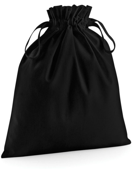 Bio-Baumwolltasche mit Kordelzug Westford Mill W118 schwarz Größe XS