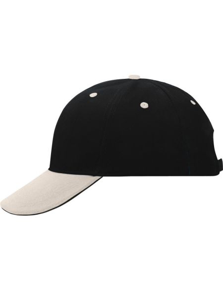 Sandwich-Kappe Myrtle Beach MB24 schwarz/beige/schwarz