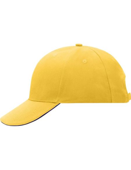 Sandwich-Kappe Myrtle Beach MB24 Goldgelb/Marineblau