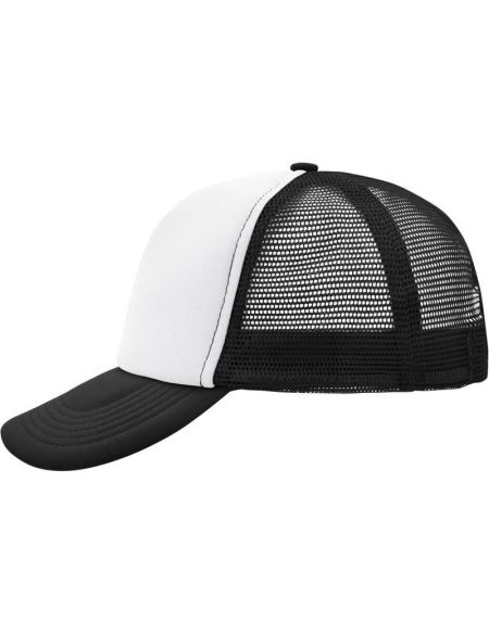 Mesh-Polyesterkappe Myrtle Beach MB70 weiß/schwarz