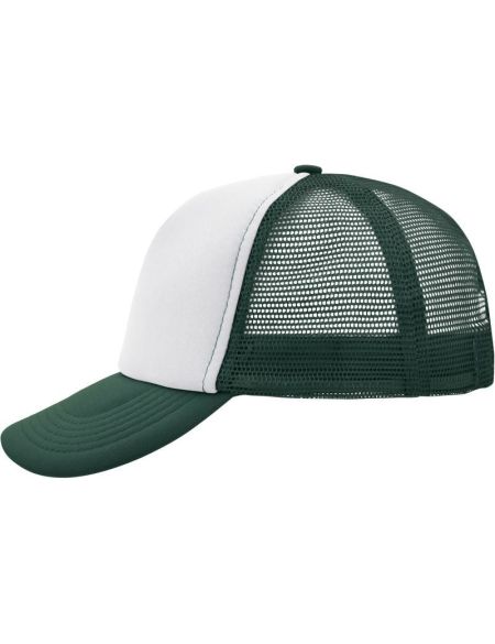 Mesh-Polyesterkappe Myrtle Beach MB70 weiß/dunkelgrün