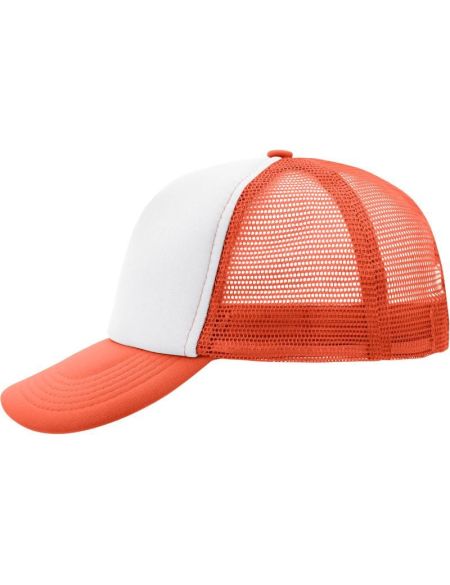 Mesh-Polyesterkappe Myrtle Beach MB70 weiß/neonorange