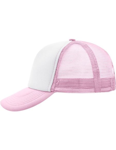 Mesh-Polyesterkappe Myrtle Beach MB70 weiß/babyrosa