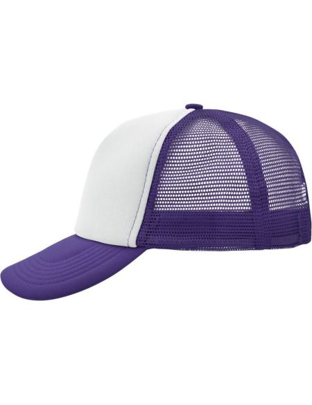 Mesh-Polyesterkappe Myrtle Beach MB70 weiß/lila