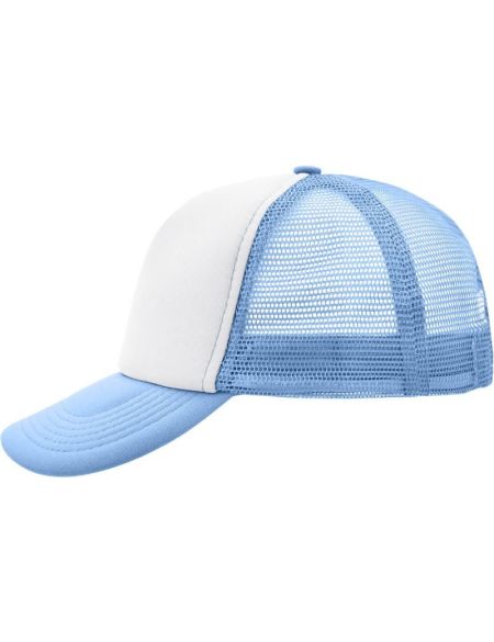 Mesh-Polyesterkappe Myrtle Beach MB70 weiß/hellblau