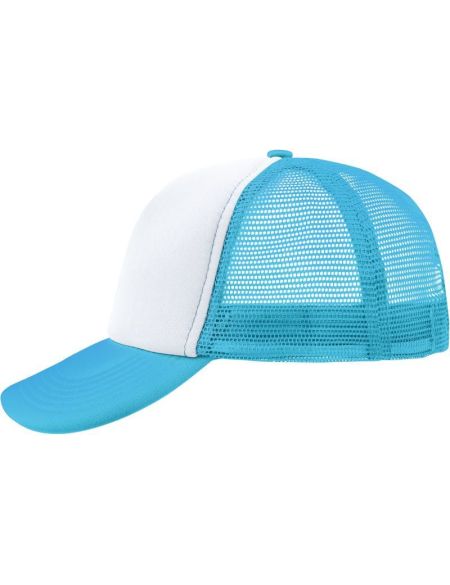 Mesh-Polyesterkappe Myrtle Beach MB70 weiß/pazifik
